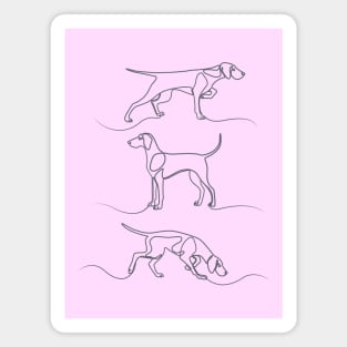 Continuous Line Weimaraners (Lilac Background) Magnet